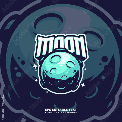 Moon Mascot Logo Template