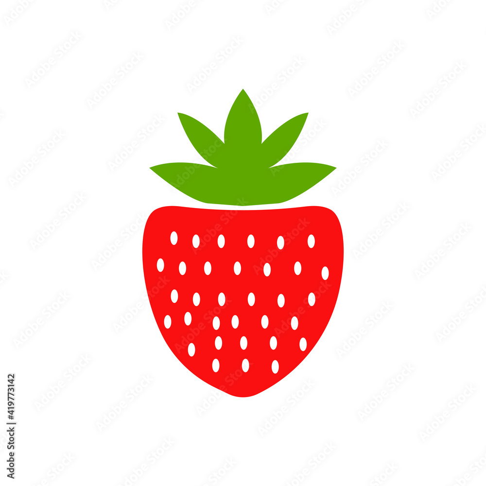 Fototapeta premium strawberry icon isolated on white background.