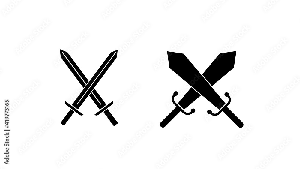 Sword weapon logo template illustration design Sword weapon logo template illustration design
