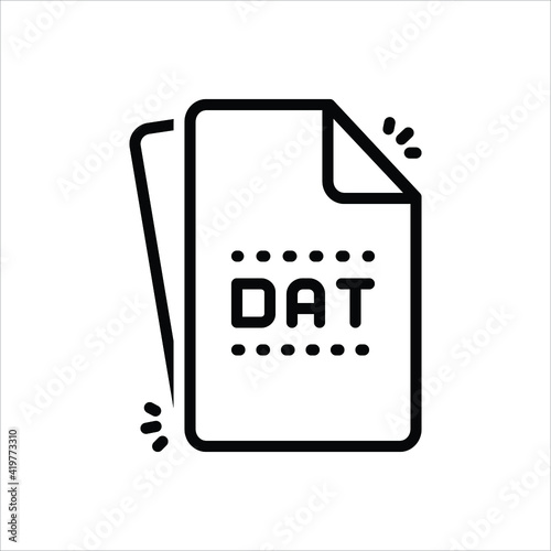 Black line icon for dat