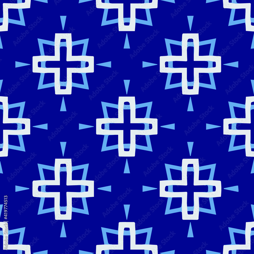 Fototapeta premium Geometric vector pattern with triangular elements. Seamless abstract ornament for wallpapers and backgrounds. 