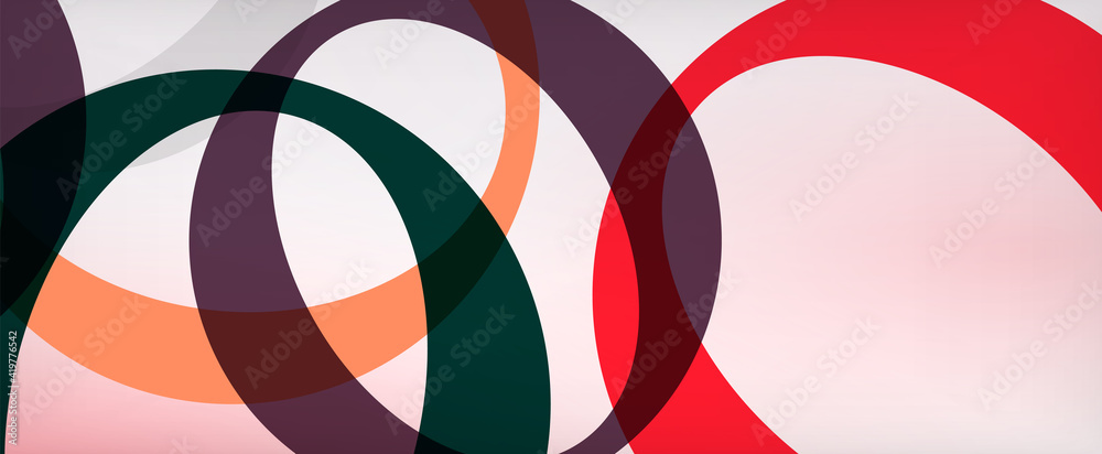 Obraz premium Ring geometric shapes, o letter repetition wallpaper. Abstract background for business or technology presentations, internet posters or web brochure covers