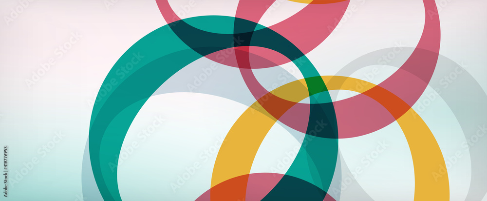 Ring geometric shapes, o letter repetition wallpaper. Abstract background for business or technology presentations, internet posters or web brochure covers