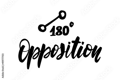 Vector hand drawn brush ink illustration of Opposition astrological 