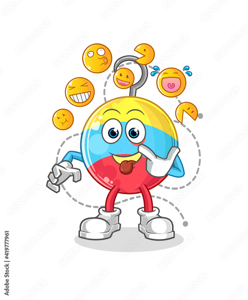 fishing bait laugh and mock character. cartoon mascot vector fishing bait laugh and mock character. cartoon mascot vector