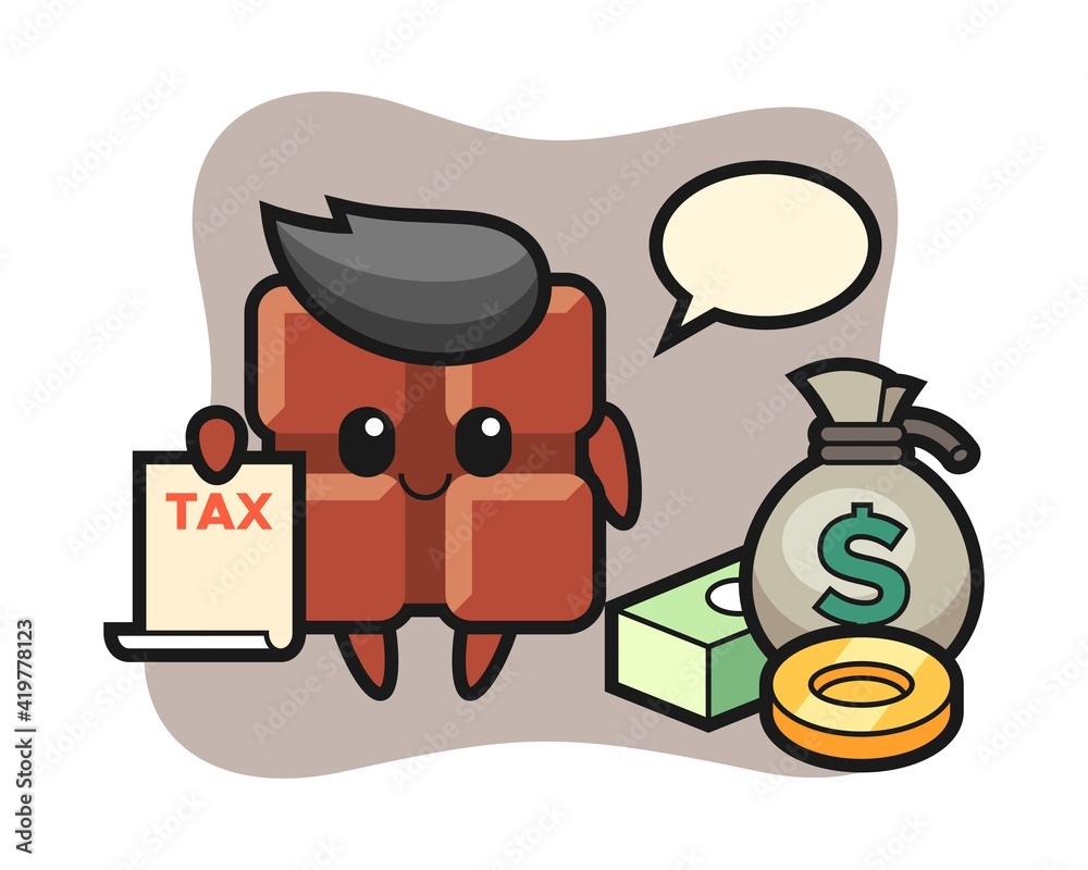 Character cartoon of chocolate bar as a accountant Character cartoon of chocolate bar as a accountant