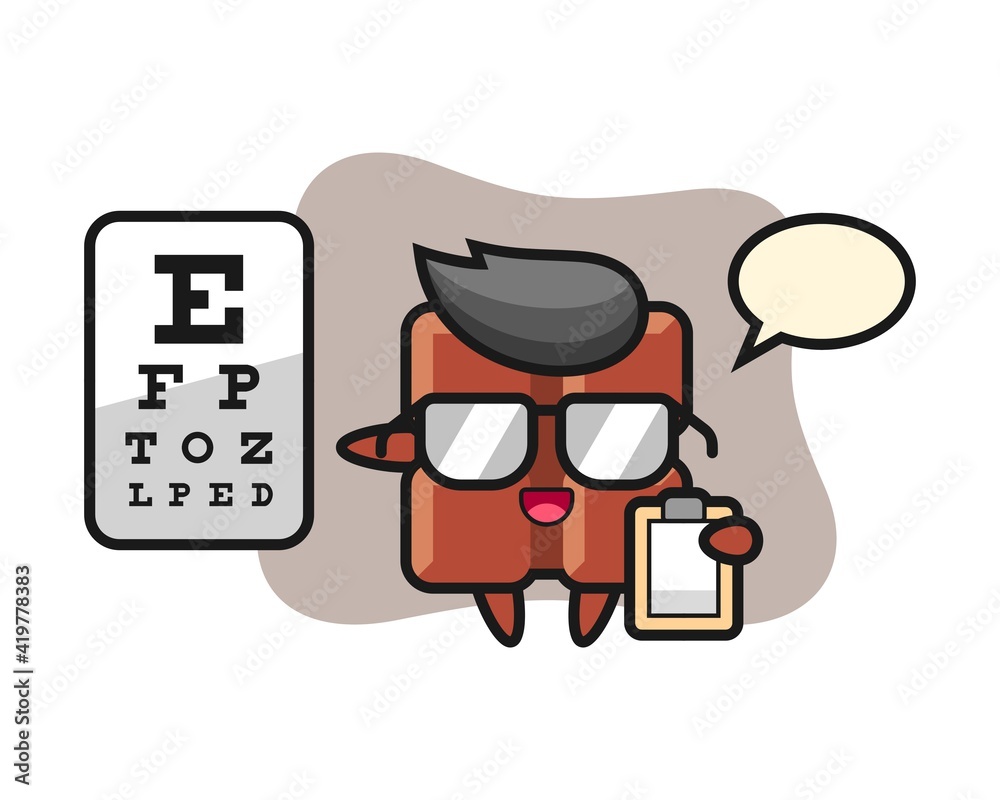 Illustration of chocolate bar mascot as a ophthalmology Illustration of chocolate bar mascot as a ophthalmology