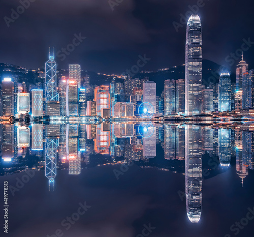 Hong Kong city viewed from Victoria Harbour © Stockbym