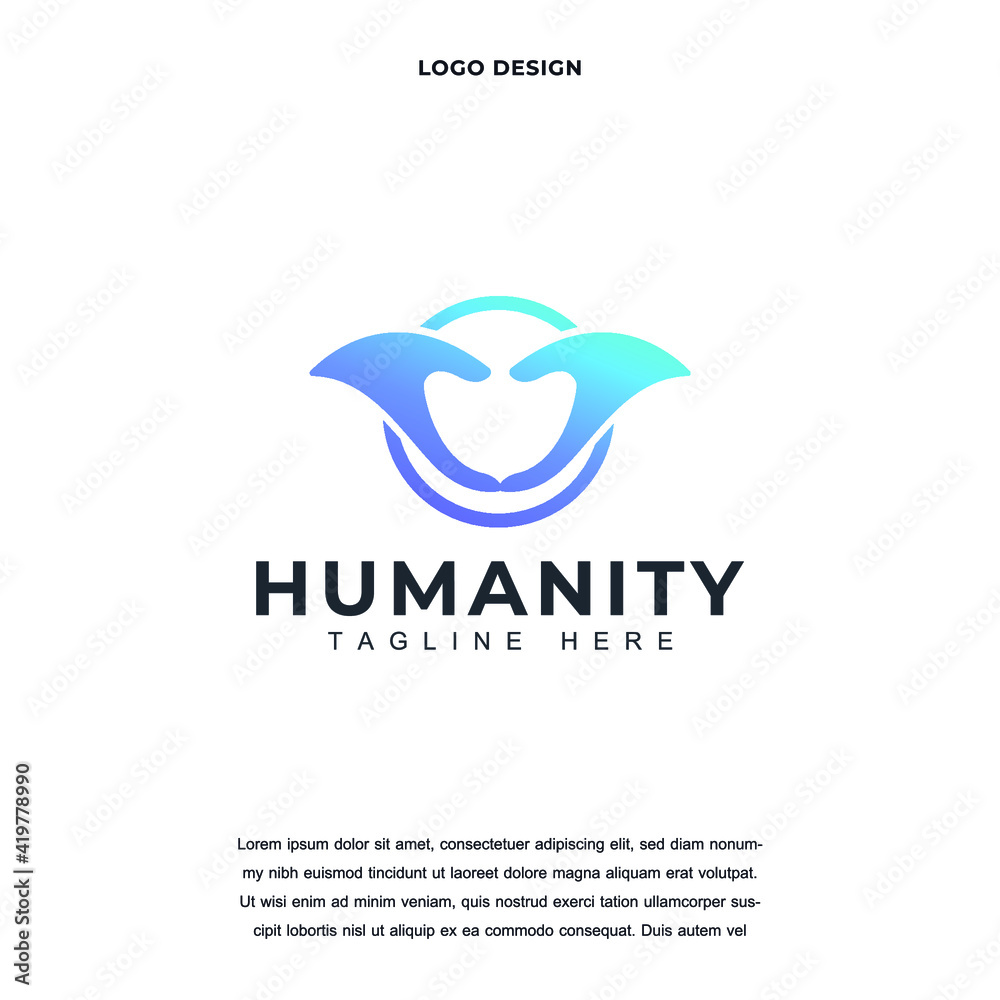 Creative abstract premium humanity with hand care icon logo design color editable vector illustration Creative abstract premium humanity with hand care icon logo design color editable vector illustration