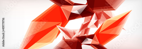 Vector 3d triangles and pyramids abstract background for business or technology presentations, internet posters or web brochure covers