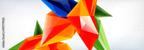 Vector 3d triangles and pyramids abstract background for business or technology presentations, internet posters or web brochure covers