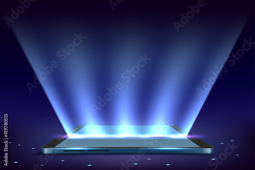 Smartphone mobile screen with technology mobile display light