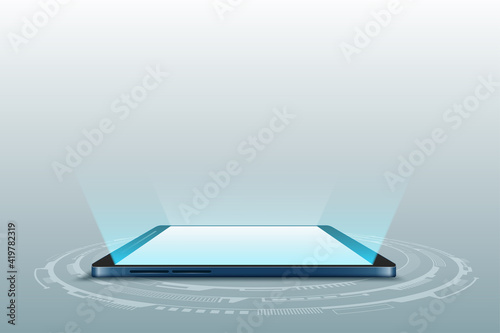 Smartphone mobile screen with technology mobile display light
