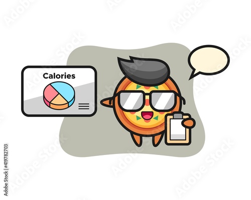 Illustration of pizza mascot as a dietitian