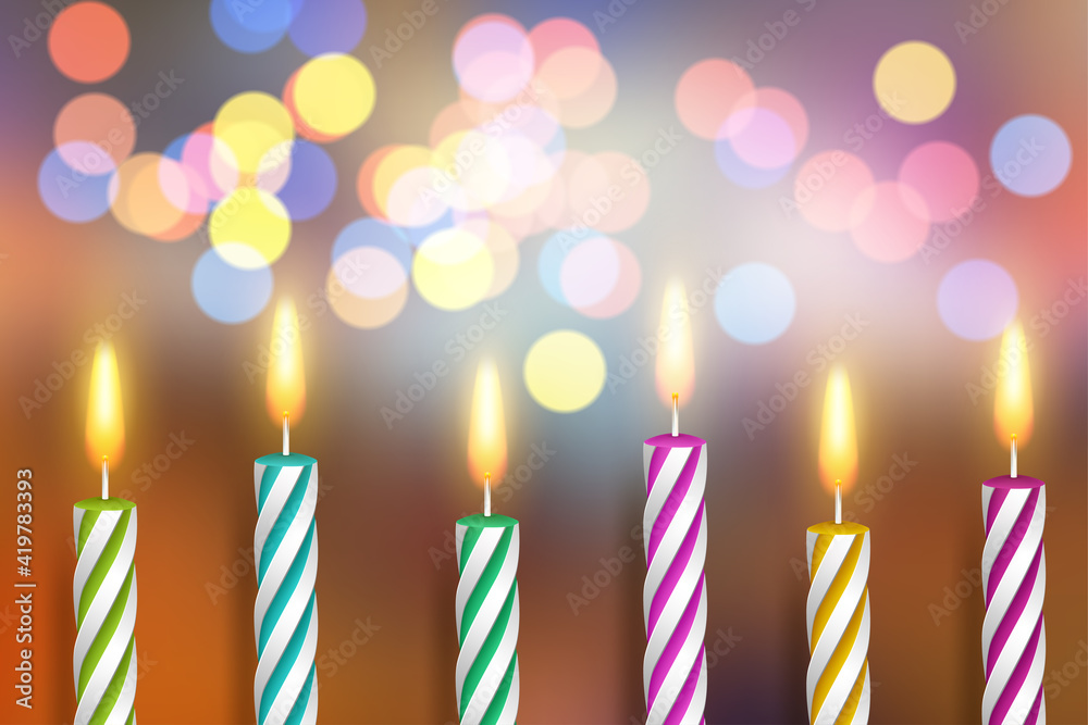 Happy birthday background with candles