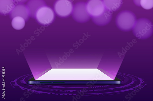 Smartphone mobile screen with technology mobile display light