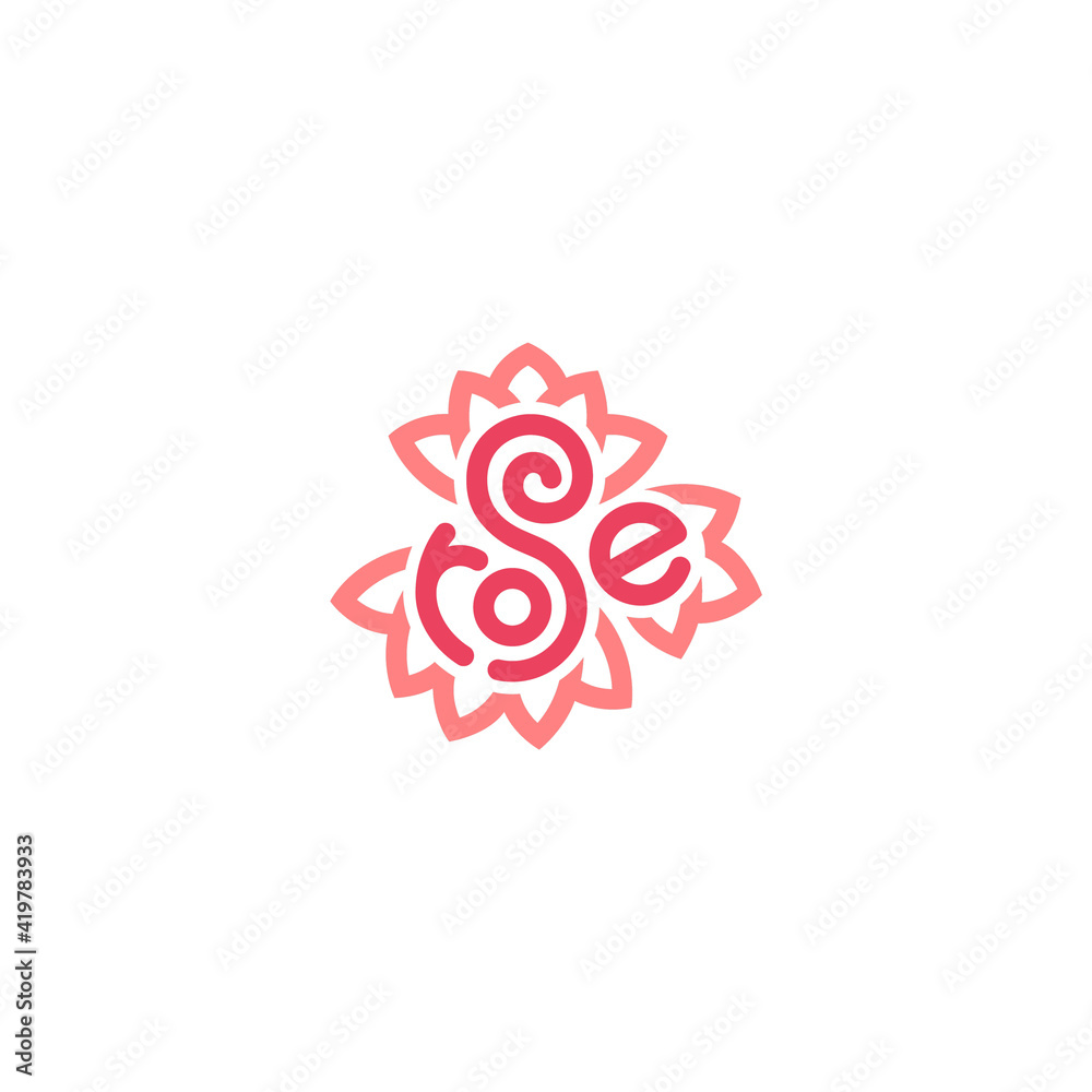 Rose flower creative logo design.