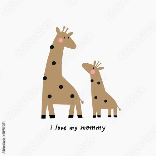 Mother's Day vector cards. Cute mom and baby  cards