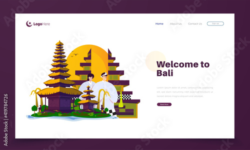 Welcome to Bali Indonesia illustration greetings for Bali's silence day