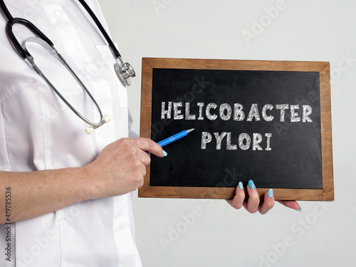 HELICOBACTER PYLORI H. pylori sign on the chalkboard photo