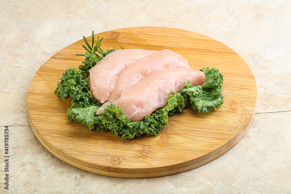 Raw small chicken fillet for cooking Raw small chicken fillet for cooking