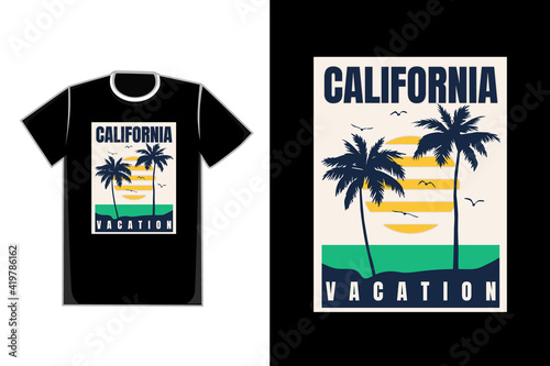 T-shirt beach sunrise beautiful california vacation vintage