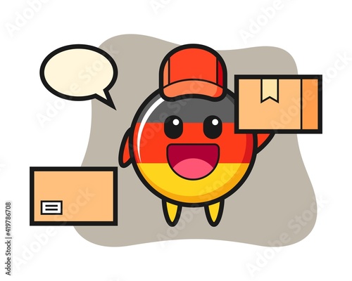 Mascot illustration of germany flag badge as a courier