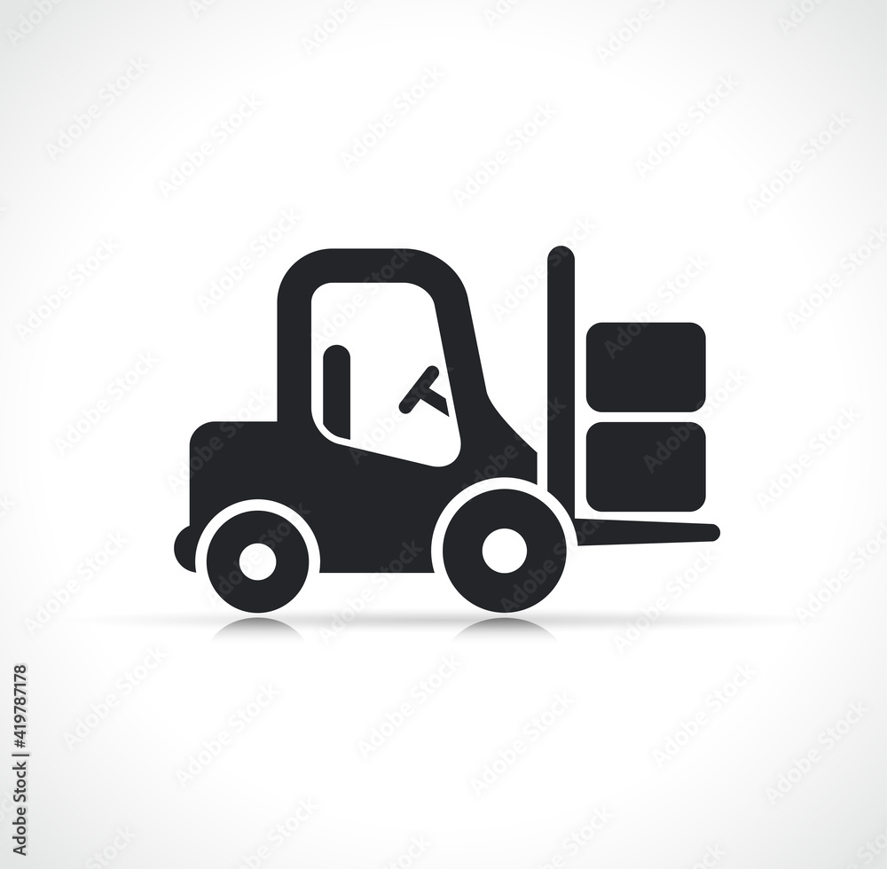 Vector forklift icon isolated design