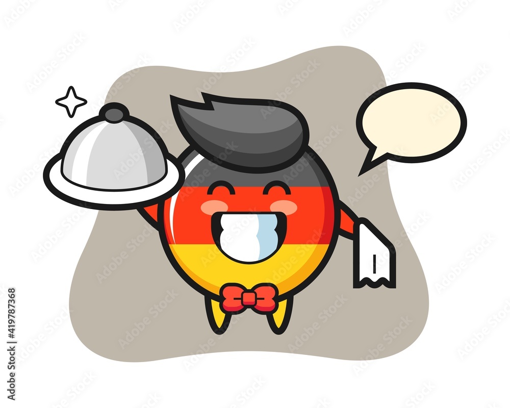 Character mascot of germany flag badge as a waiters Character mascot of germany flag badge as a waiters