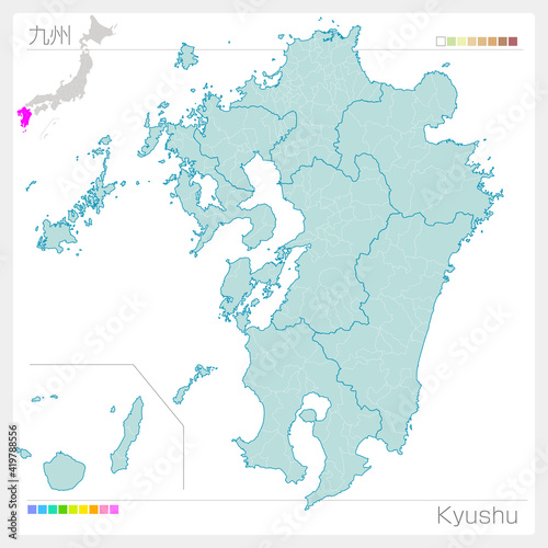九州地方の地図・Kyushu