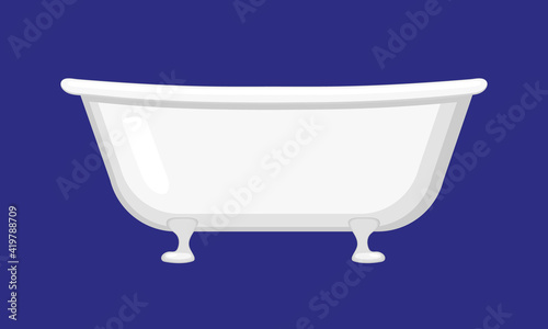 White empty claw foot bathtub.