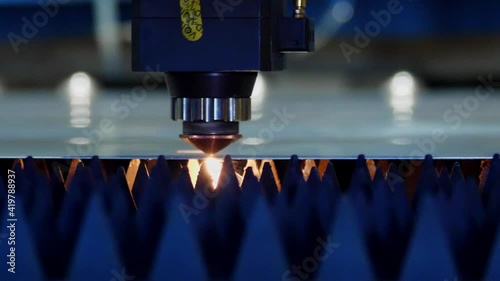 Modern laser cutting of metal on automatic equipment.