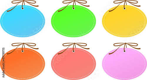 リボンの着いたおしゃれな楕円バナー