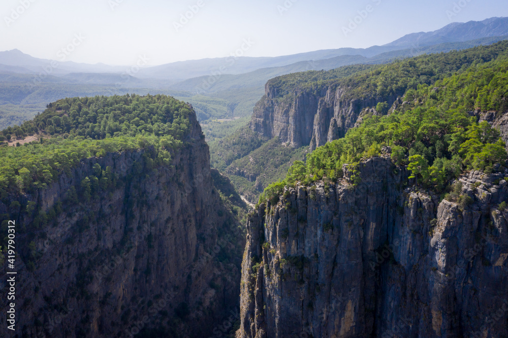 Tazi Canyon (Bilgelik Vadisi) in Manavgat, Antalya, Turkey. Amazing landscape and cliff. Greyhound Canyon, Wisdom Valley.