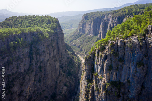 Tazi Canyon (Bilgelik Vadisi) in Manavgat, Antalya, Turkey. Amazing landscape and cliff. Greyhound Canyon, Wisdom Valley.
