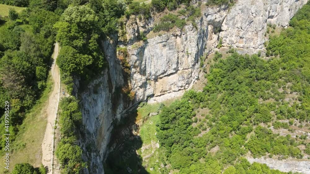 Aerial view of Skaklya Waterfall near village of Zasele, Balkan Mountains, Bulgaria
Aerial view of Skaklya Waterfall near village of Zasele, Balkan Mountains, Bulgaria