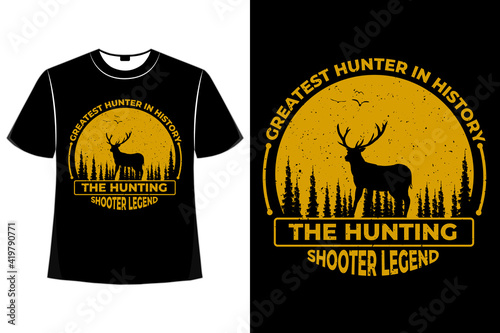 T-shirt hunting shooter legend pine deer vintage