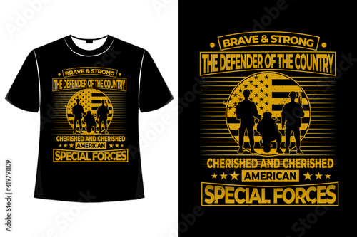 T-shirt special forces american flag vintage