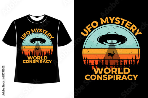 T-shirt mystery conspiracy pine deer retro