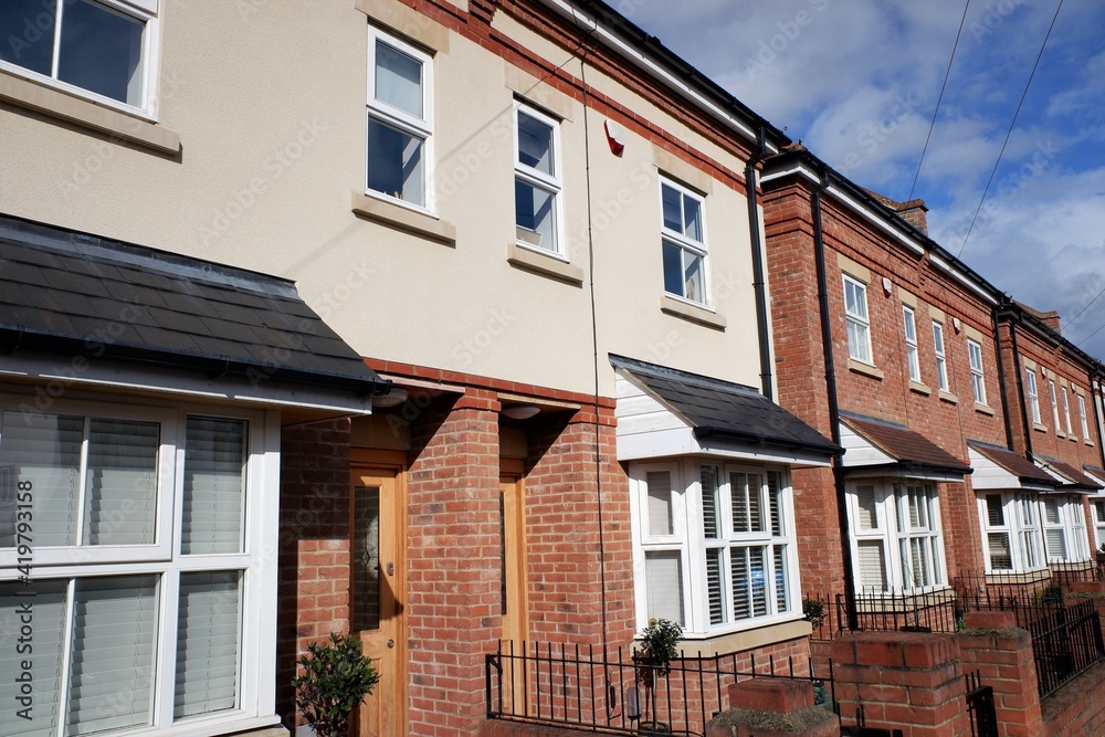 Contemporary semi-detached houses in town centre in the South East of England