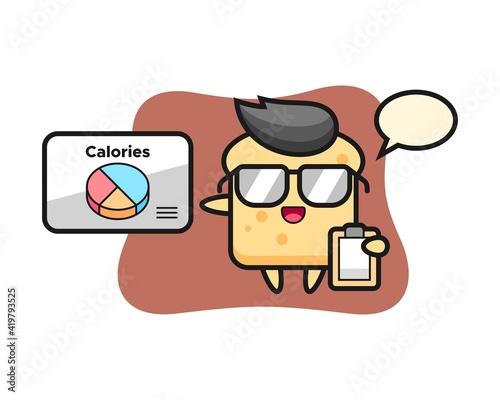 Illustration of bread mascot as a dietitian