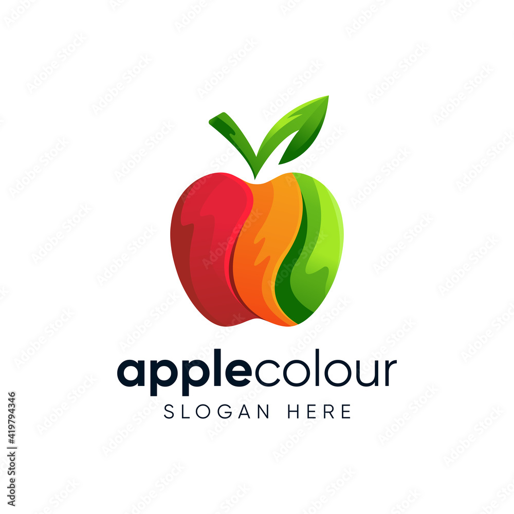 colorful apple logo design vector illustration