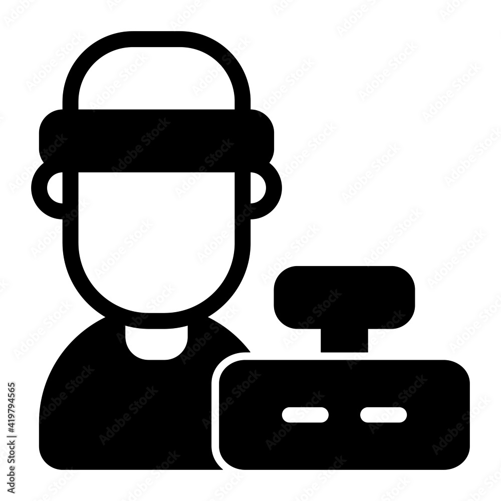 Cashier icon with glyph style. Suitable for website design, logo, app and UI. Cashier icon with glyph style. Suitable for website design, logo, app and UI.