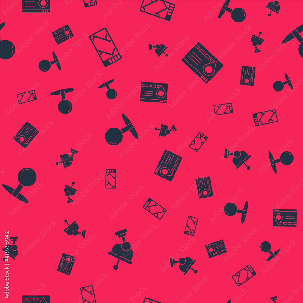 Set Radar, Gps device with map, Push pin and Infographic of city navigation on seamless pattern. Vector. Set Radar, Gps device with map, Push pin and Infographic of city navigation on seamless pattern. Vector.