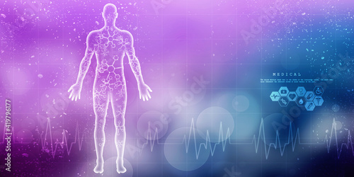 2d illustration Human Male Muscle Body