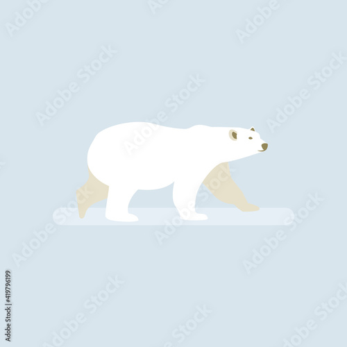 Polar bear. Illustration in flat style