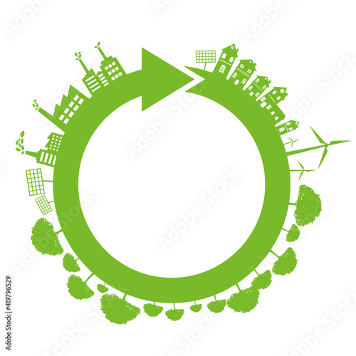 Ecology concept and Environmental ,Banner design elements for sustainable energy development, Vector illustration
