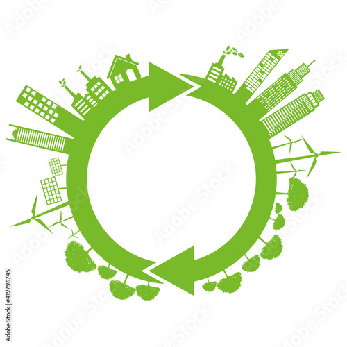 Ecology concept and Environmental ,Banner design elements for sustainable energy development, Vector illustration