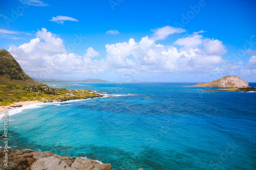 Fototapeta Naklejka Na Ścianę i Meble -  Makapuu Windward Coast Oahu Hawaii Coastal Sea Nature Ocean Landscape Travel