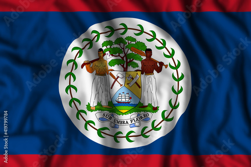 Belize flag realistic waving photo